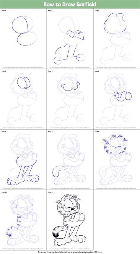 How to Draw Garfield (Garfield) Step by Step | DrawingTutorials101.com