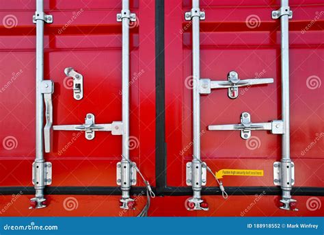 Close Up View of Shipping Container Door Locks Stock Photo - Image of ...