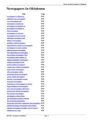 Fillable Online Newspapers In Oklahoma. newspapers in oklahoma Fax ...