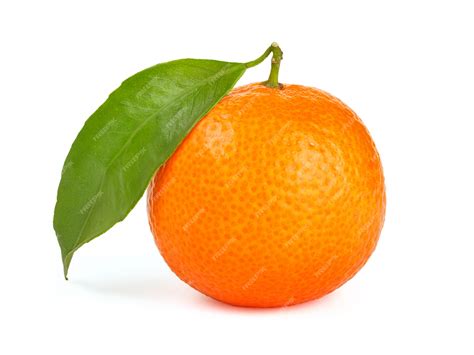 Premium Photo | Orange tangerine with leaf isolated