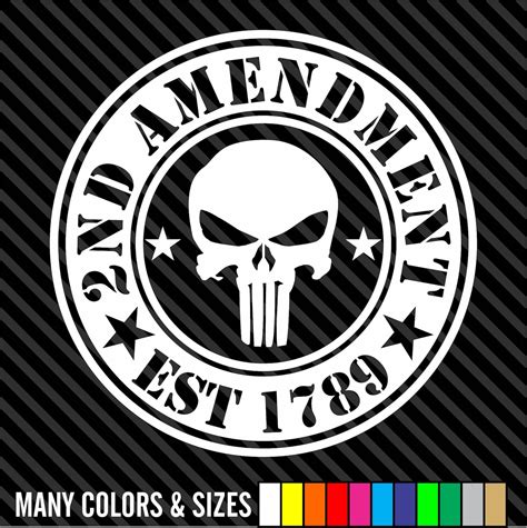 2nd Amendment Punisher USA Skull Flag Sticker Decal Car Truck | Etsy