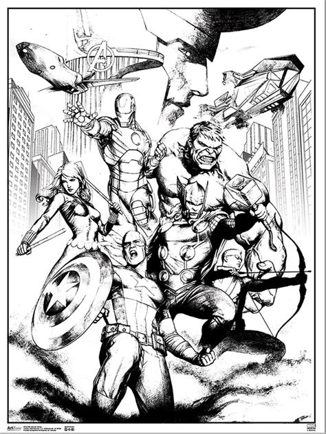 Marvel Avengers Coloring Poster