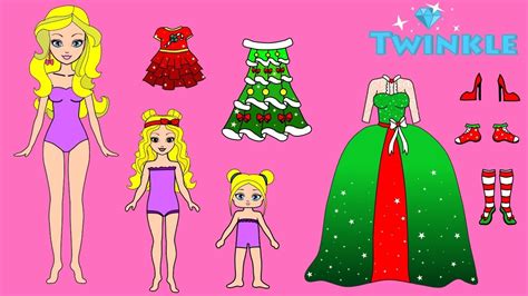 PAPER DOLLS MOTHER & DAUGHTERS DRESS UP FAMILY LOOK NEW WINTER CLOTHES HOW TO MAKE DOLLHOUSE IN ...