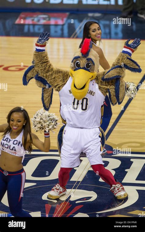 New Orleans, LA, USA. 25th Apr, 2015. New Orleans Pelicans mascot Pierre the Pelican the game ...