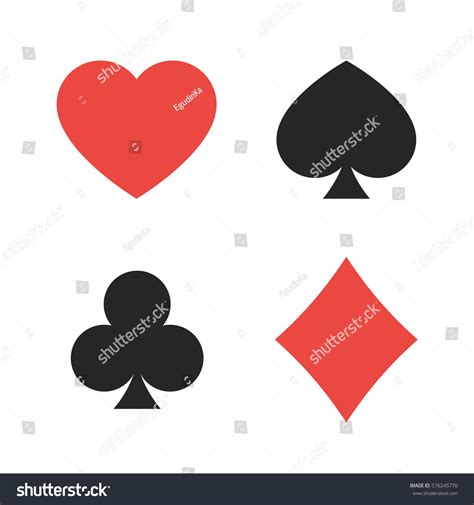 Suit Playing Cards Vector Illustration Symbols Stock Vector (Royalty ...