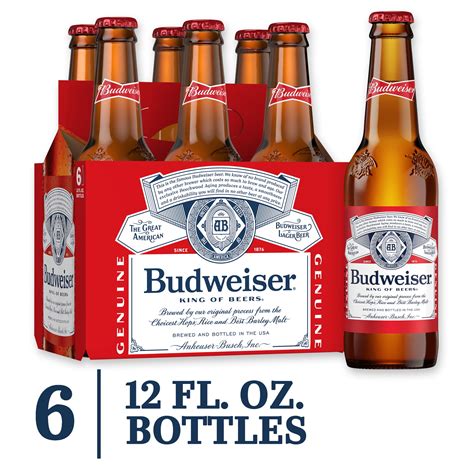 Budweiser Beer, 6 Pack Beer, 12 FL OZ Bottles, 5 % ABV - Walmart.com