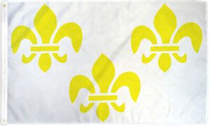 Fleur De Lis Flag 3x5ft White Gold Fleur de Lis NOLA French Royalty ...