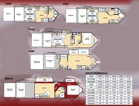 Forest River XLR Lite toy hauler travel trailer floorplans | Toy hauler ...