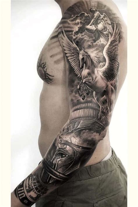 Download Tattoos Sleeve Pegasus On Arm Pictures | Wallpapers.com