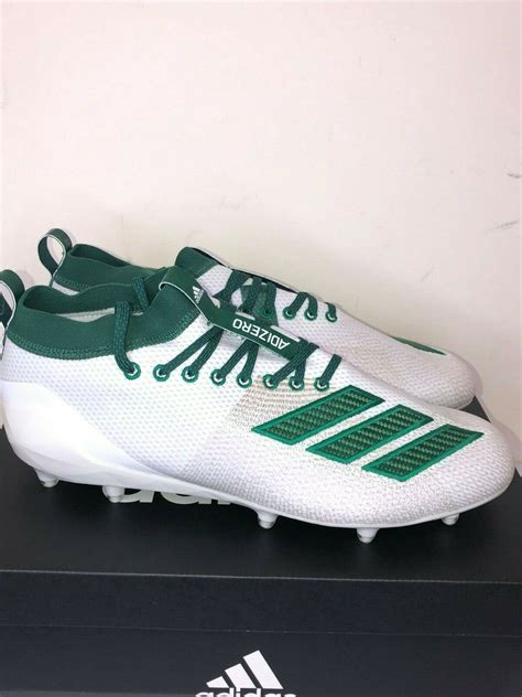 Adidas Adizero 8.0 White/Green Football cleats size 13.5 - Athletic