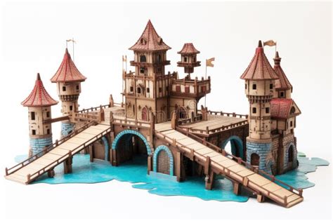 Toy Castle with Drawbridge and Moat Concept Stock Image - Image of playtime, generated: 287885957