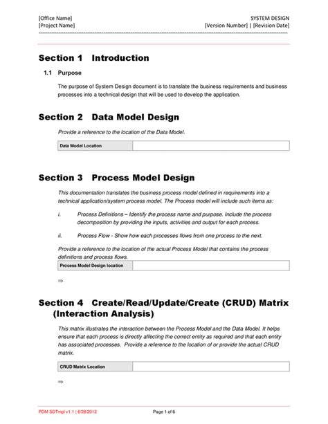 System design template in Word and Pdf formats - page 5 of 10