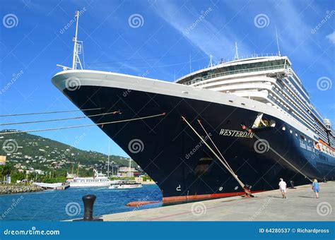 Cruise Ship at Crown Bay editorial photography. Image of cruising ...