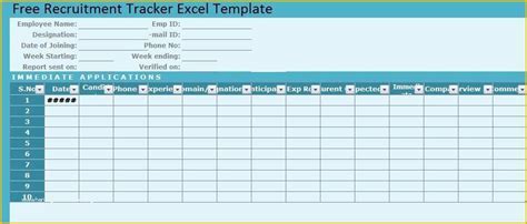 45 Free Recruitment Tracker Excel Template | Heritagechristiancollege