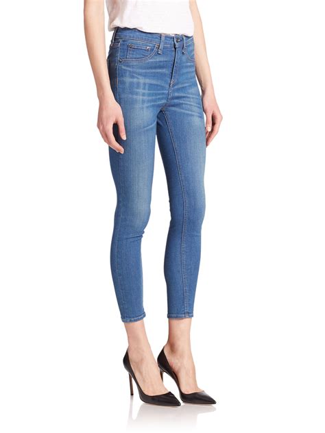 Lyst - Rag & Bone The High-rise Capri Skinny Jeans in Blue