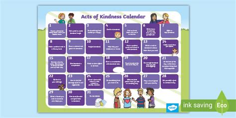 FREE! - Acts of Kindness Calendar F-2 (teacher made)