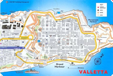 Stadtplan von Valletta | Detaillierte gedruckte Karten von Valletta ...