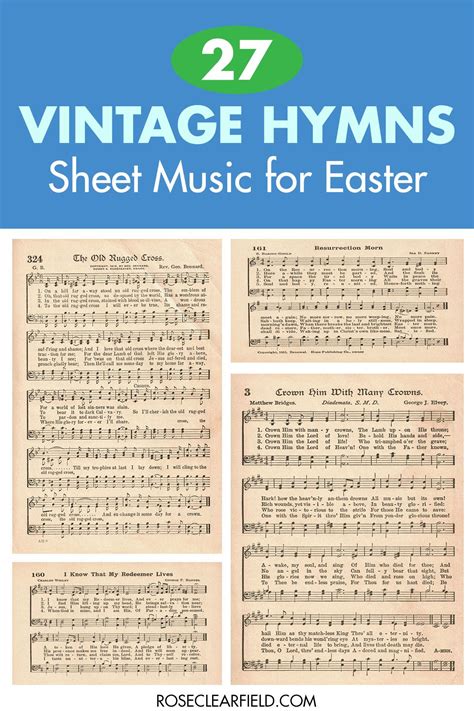 Free Printable Vintage Hymns for Easter