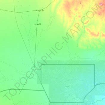 Abyei topographic map, elevation, relief