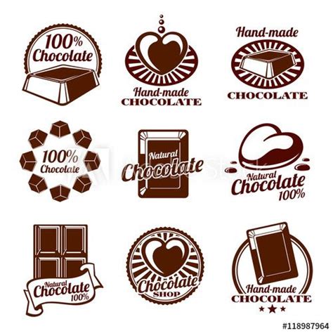 Chocolate vector logos, emblems and badges | Chocolate logo, Chocolate, Candy logo