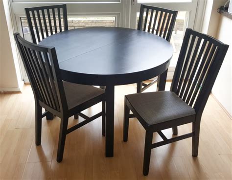 IKEA black table + 4 chairs - Furniture London