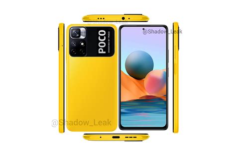 POCO M4 Pro 5G leaked render emerge to showcase its attractive yellow ...