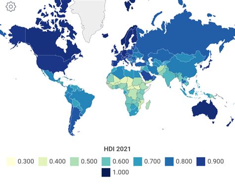 HDI of countries according to world population review: : r/Maps