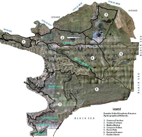 Danube Delta Biosphere Reserve hydrographic units. | Download ...