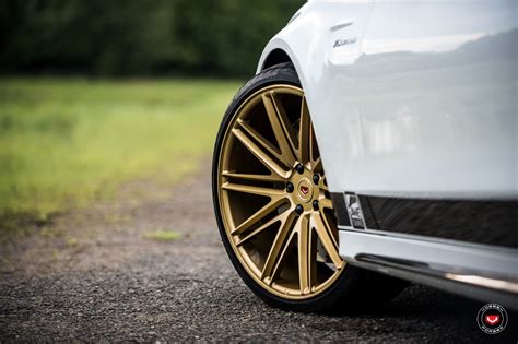 Stylish Appearance of White Mercedes C Class Rocking Gold Vossen Rims ...