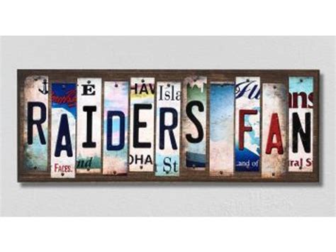 Oakland Raiders Handmade Wood Sign With Metal License Plate | Etsy