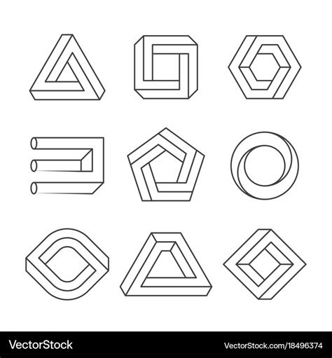 Impossible shapes optical objects Royalty Free Vector Image