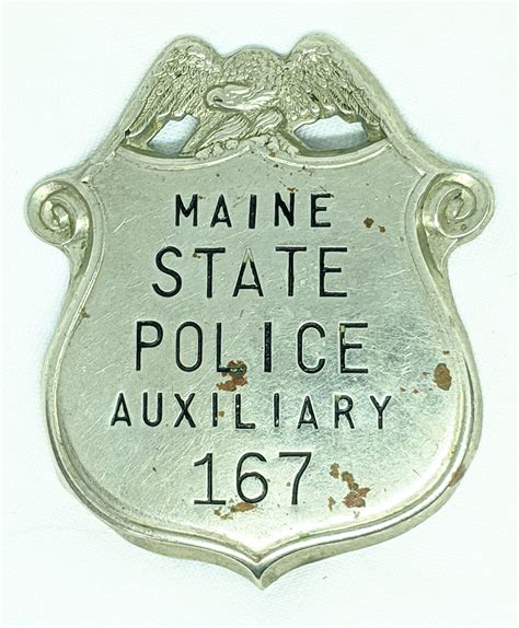 Scarce 1940's Maine State Police Auxiliary Badge #167: Flying Tiger ...