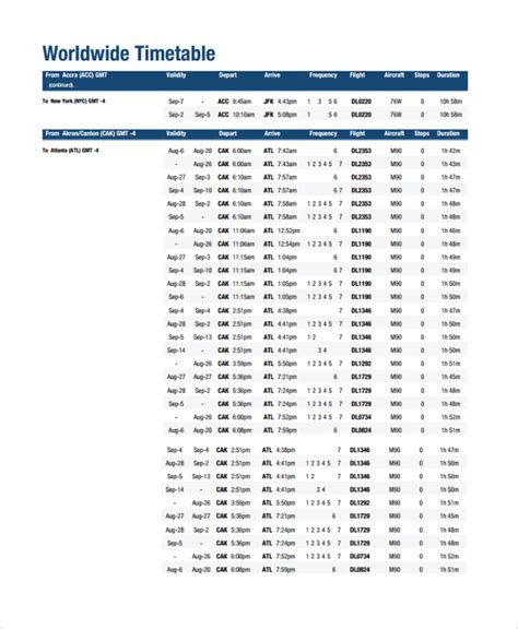 FREE 9+ Sample Monthly Timetable Templates in PDF | MS Word | Excel