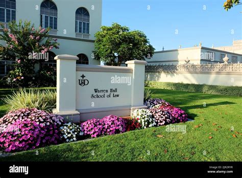 Sign at Warren Hall School of Law at the University of San Diego, in San Diego, California ...