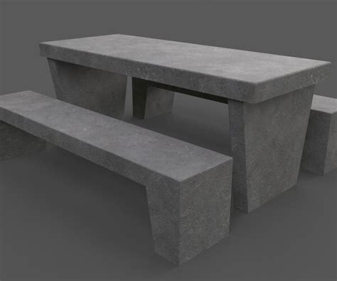 ArtStation - PBR Concrete Picnic Table A | Game Assets