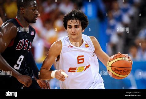 Spain's Ricky Rubio during the Men's Basketball Final, USA vs Spain at ...