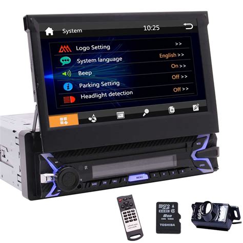 Single Din Car Radio 7" HD Touch Screen Digital Display Bluetooth Multimedia Player Car Stereo ...