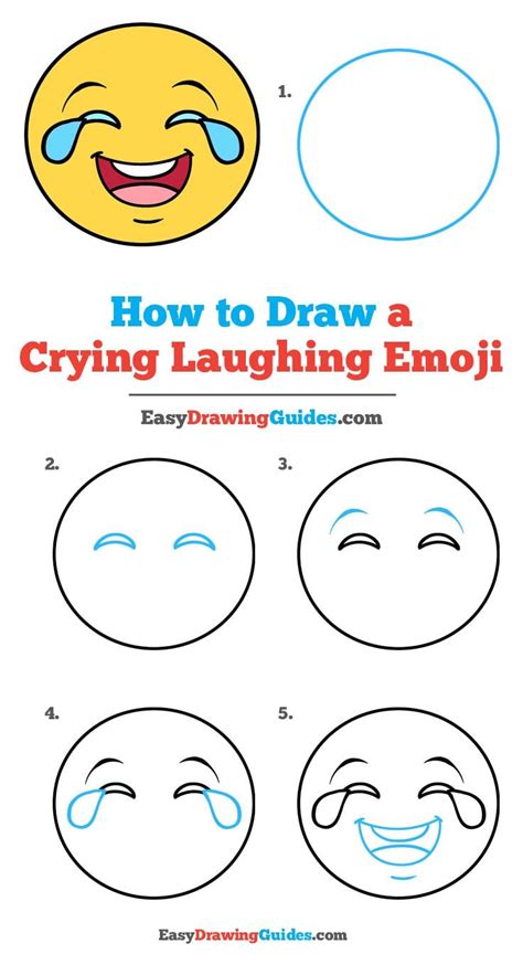 Learn How to Draw a Crying Laughing Emoji: Easy Step-by-Step Drawing Tutorial for Kids and ...