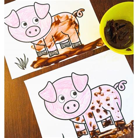 Easy Muddy Pig Craft for Preschool (Free Printable)