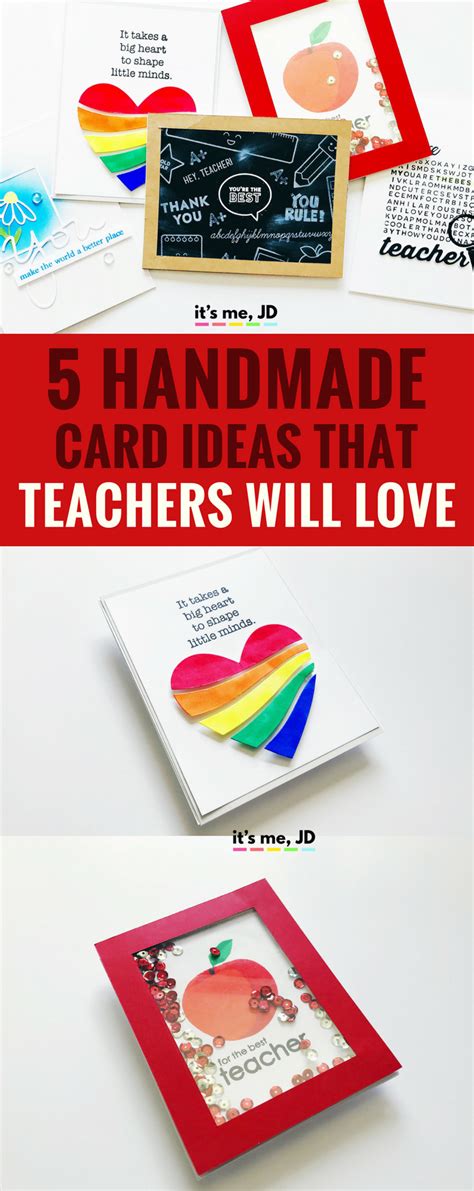 5 Creative Handmade Teacher Appreciation Card Ideas, DIY Cards for ...