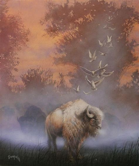 White Buffalo Spirit by Tom Shropshire | Native american paintings, Buffalo painting, American ...