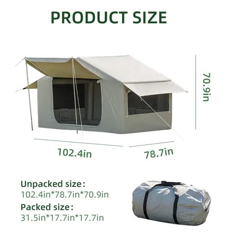 4 Person Easy Pop Up Glamping Outdoor Luxury Waterproof Tent PVC Porta ...