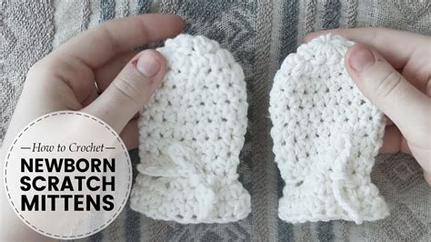 How to Crochet Newborn Baby Scratch Mitts for BEGINNERS | Last Minute Laura | Newborn crochet ...