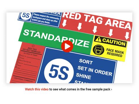 FREE 5S Label Samples from Creative Safety Supply