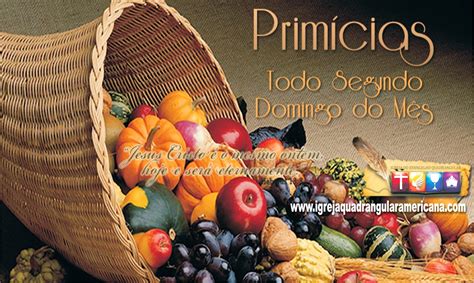 "CULTO ESPECIAL DE PRIMÍCIAS" acontece neste Domingo a partir das 19: horas