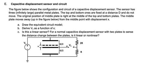 E. Capacitive displacement sensor and circuit The | Chegg.com