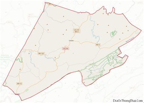 Map of Monroe County, West Virginia - Thong Thai Real