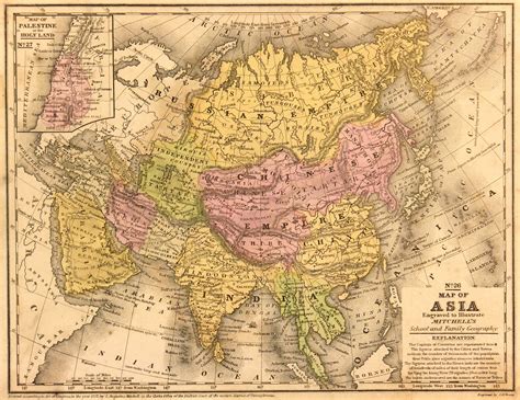 Map of Asia, 1852 - Original Art, Antique Maps & Prints