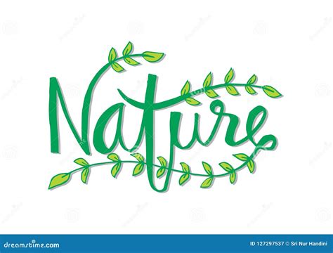 Letras De La Mano De La Naturaleza Stock de ilustración - Ilustración ...