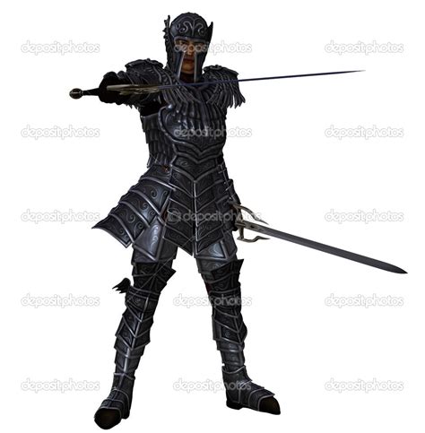 Dark knight fighting with two swords — Stock Photo © greglith #17983707